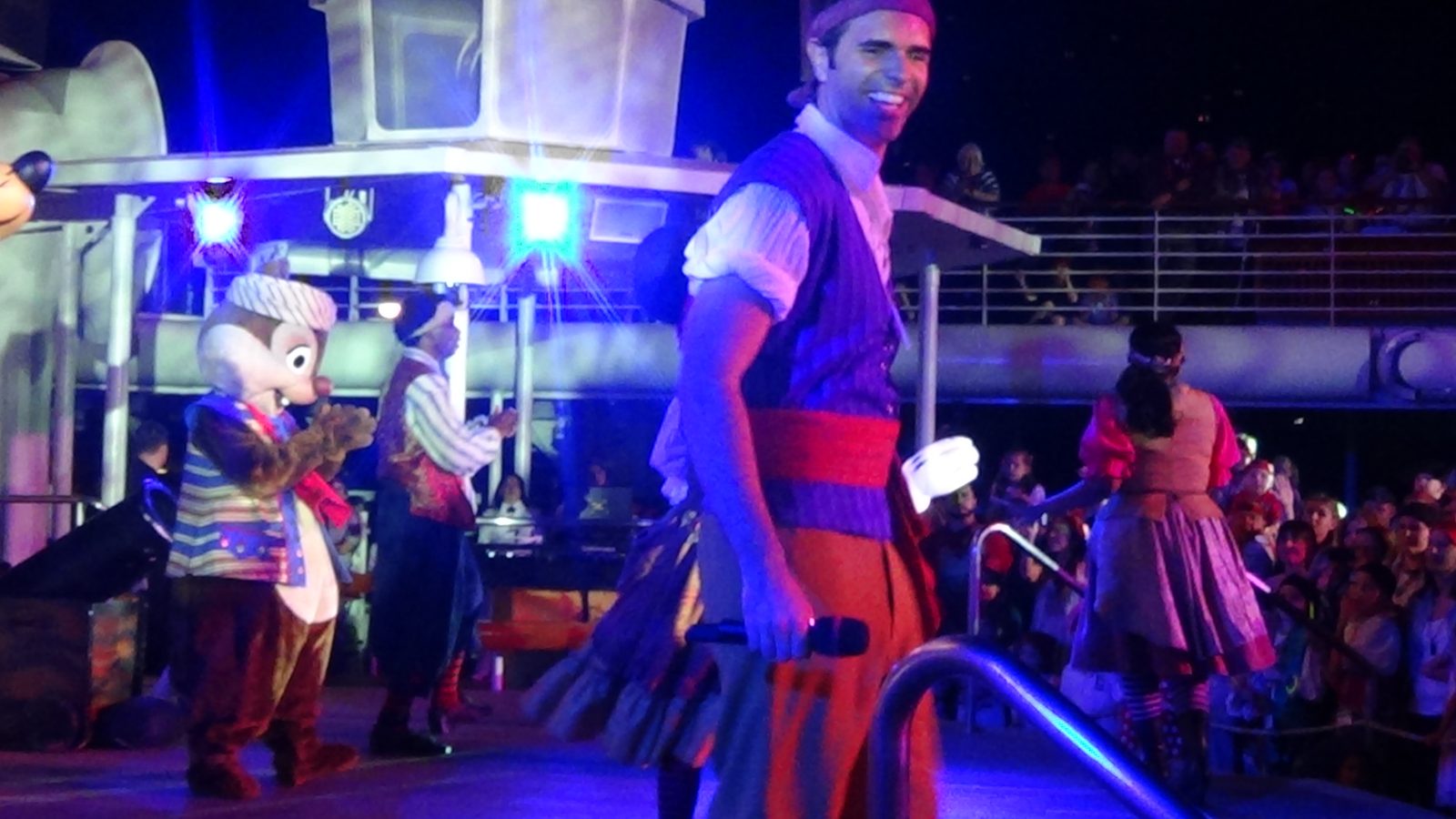Dale and Minnie in pirate garb at the Pirate Night deck party