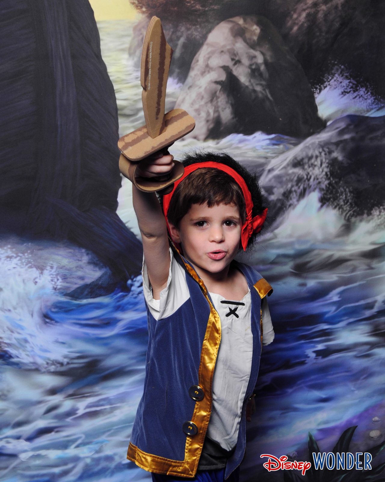 Thomas ready for battle in his pirate costume
