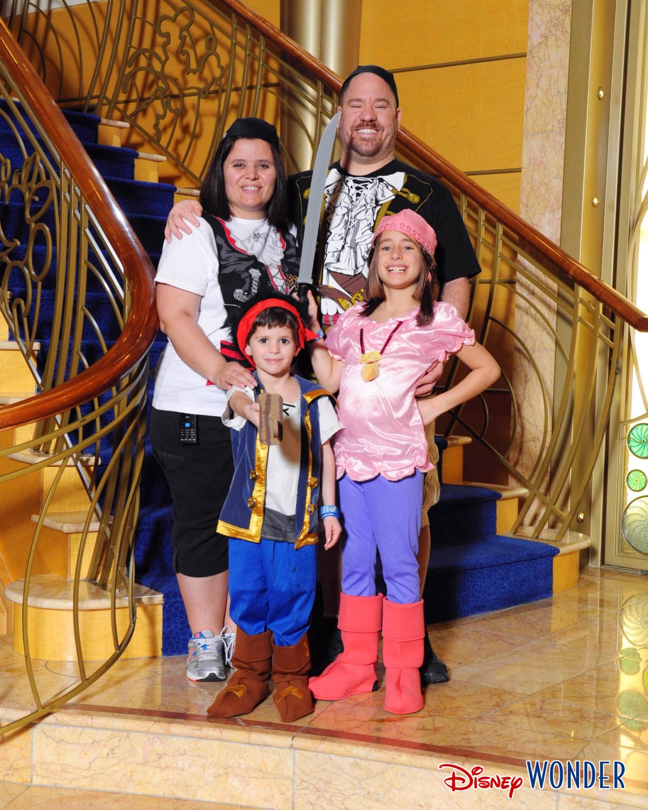 The four of us dressed up for Pirate Night