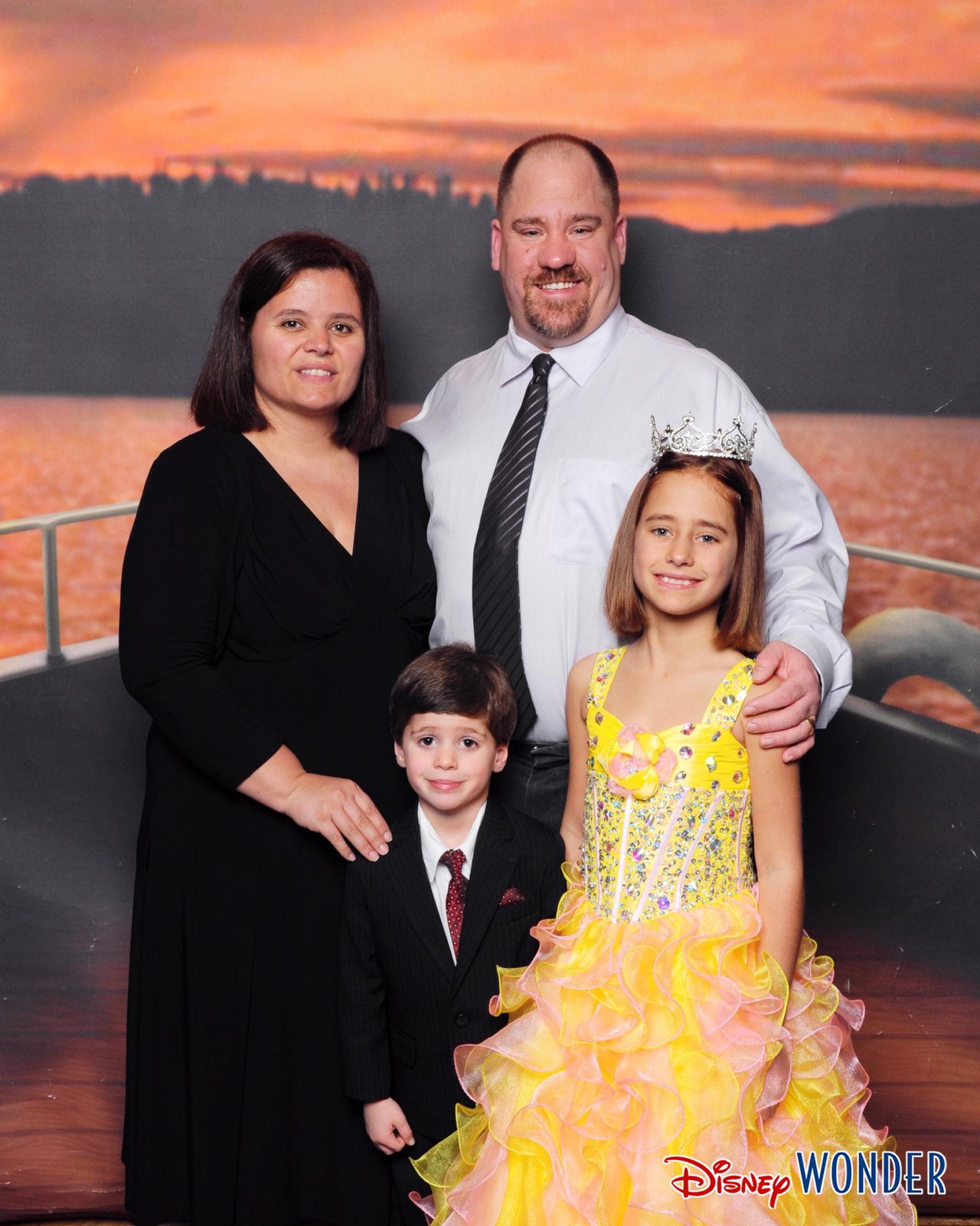 Formal night portrait, all four of us