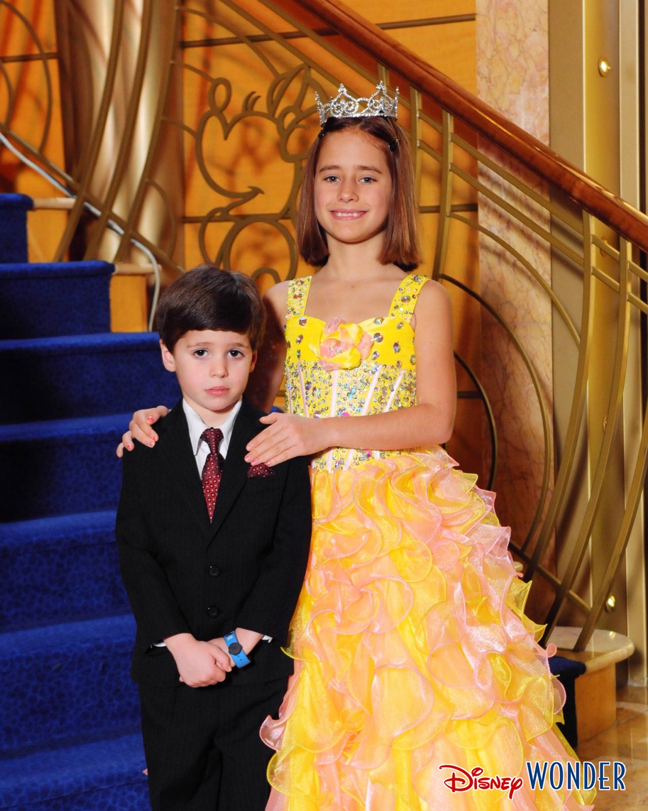 Thomas and Lisa on the staircase, formal night