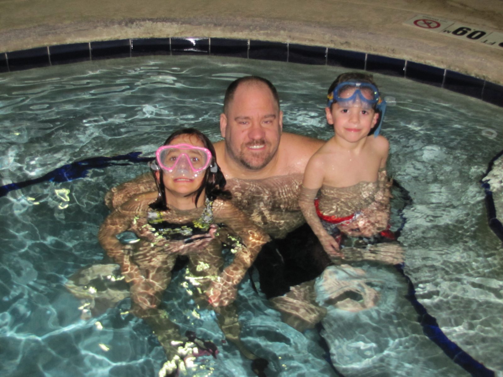 Lisa, Thomas and me in the hot tub