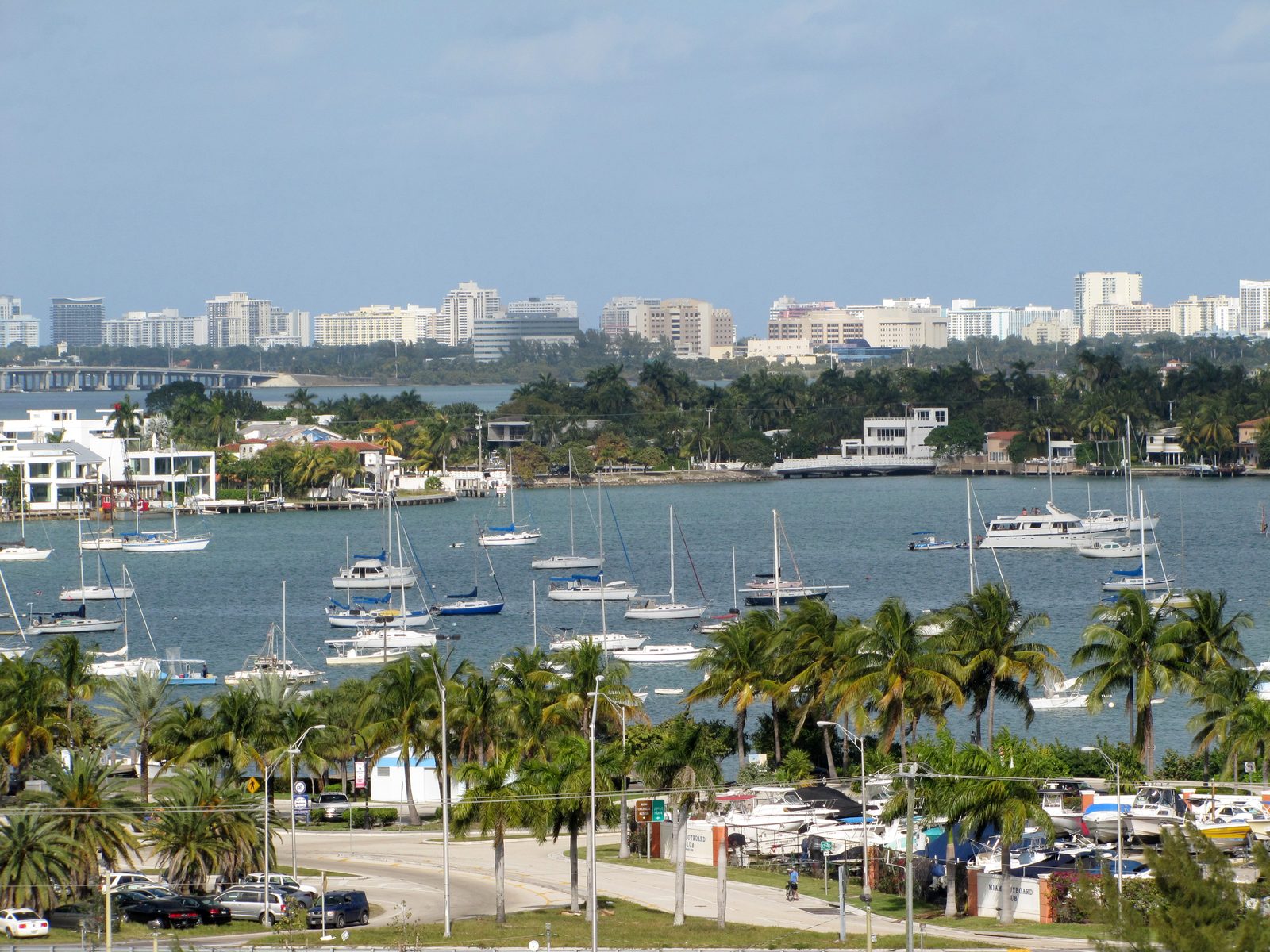 A marina in Miami seen from the ship