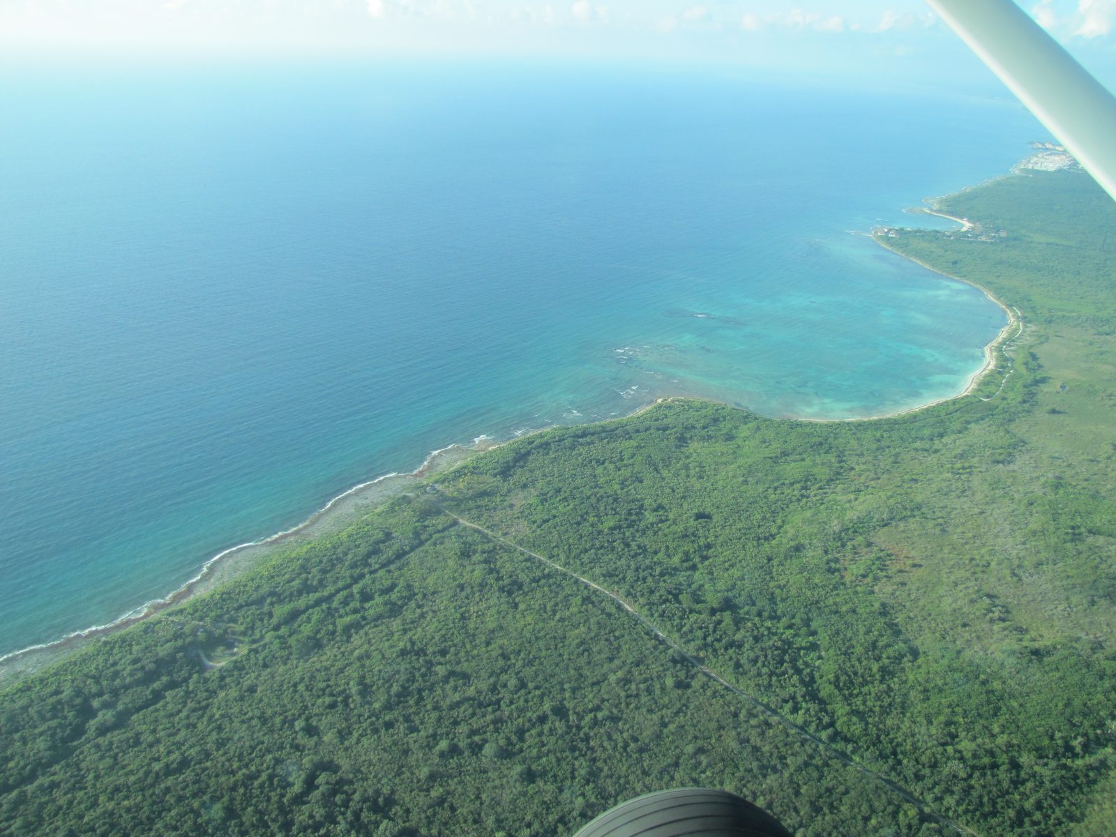 Jungle coastline on the flight to Chichen Itza