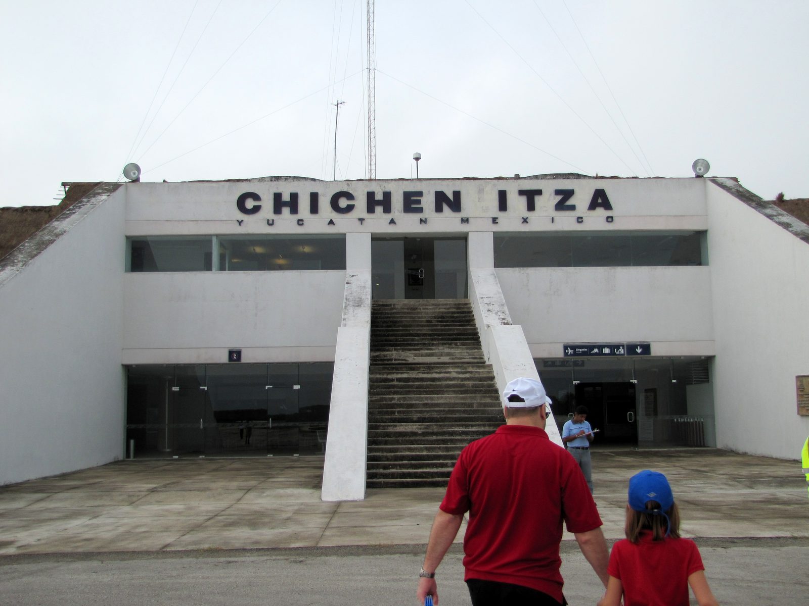 Walking into the Chichen Itza airport
