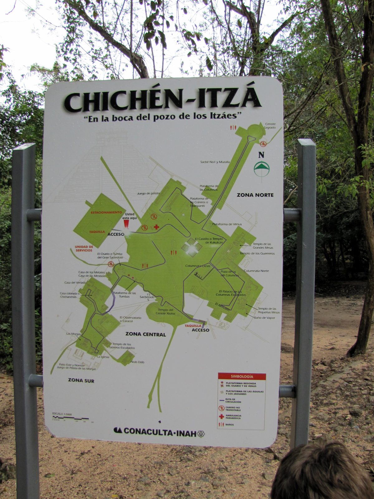 The park map at Chichen Itza