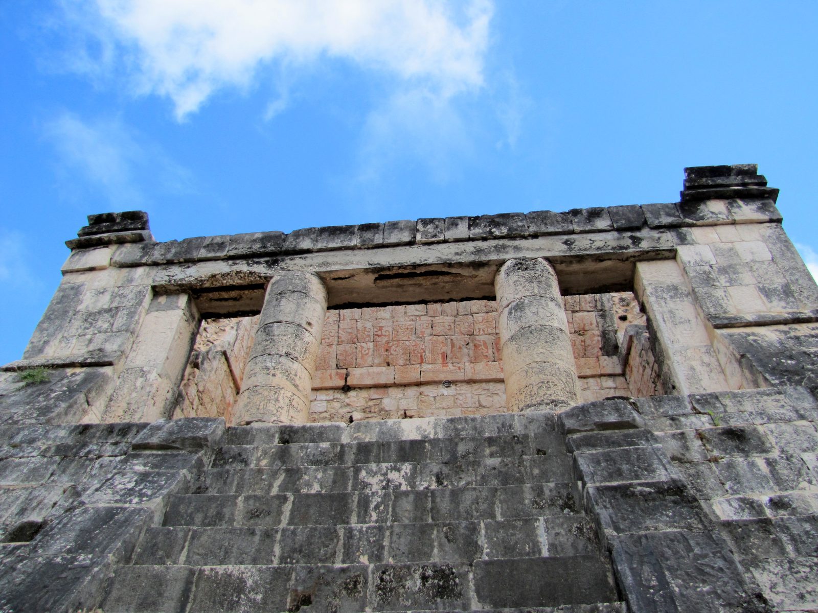 Carved stonework and columns at Chichen Itza