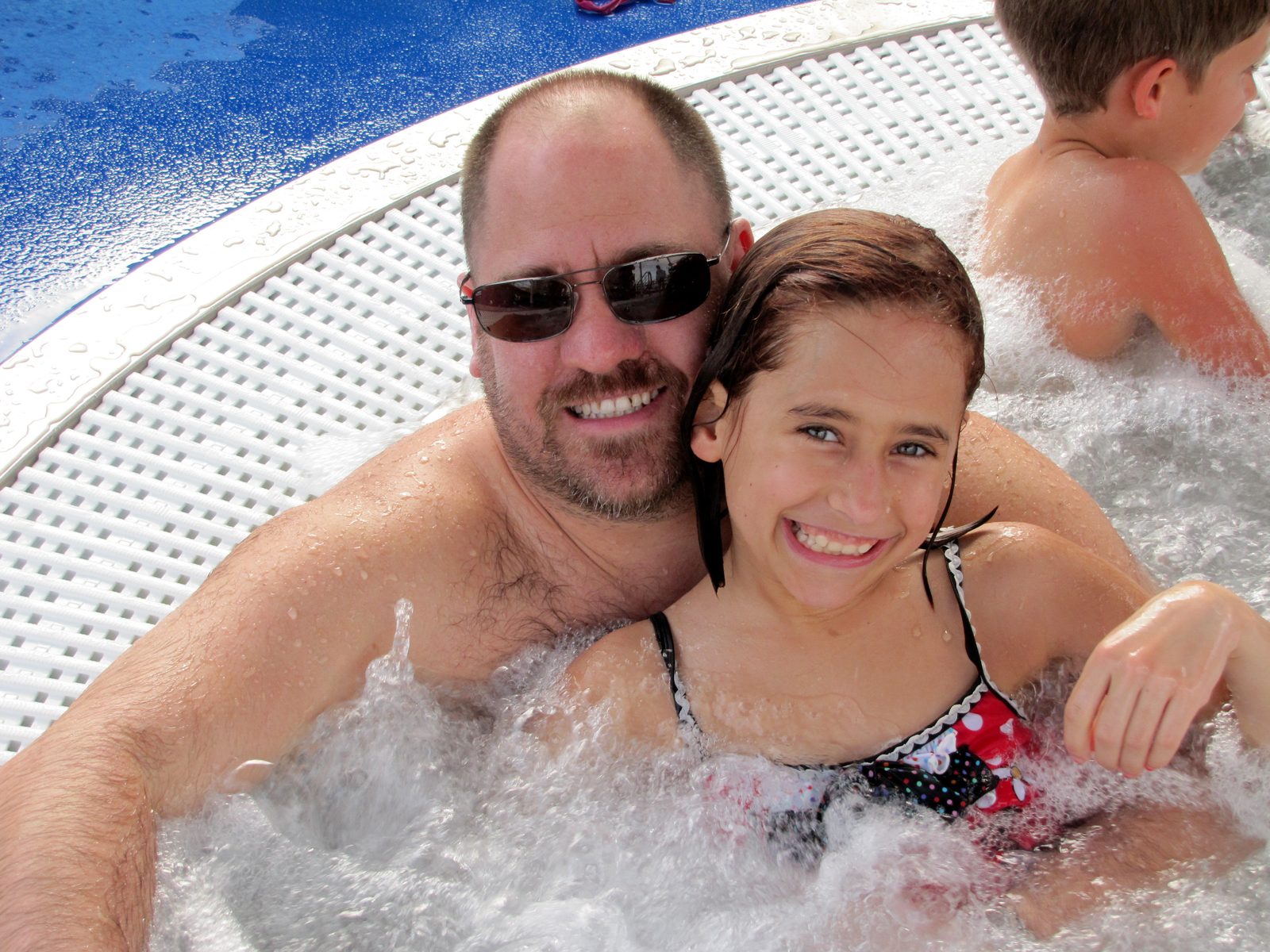 Lisa and Michael in the hot tub