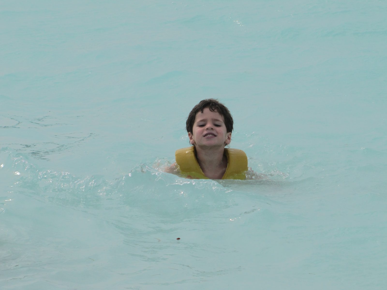 Thomas swimming at Castaway Cay