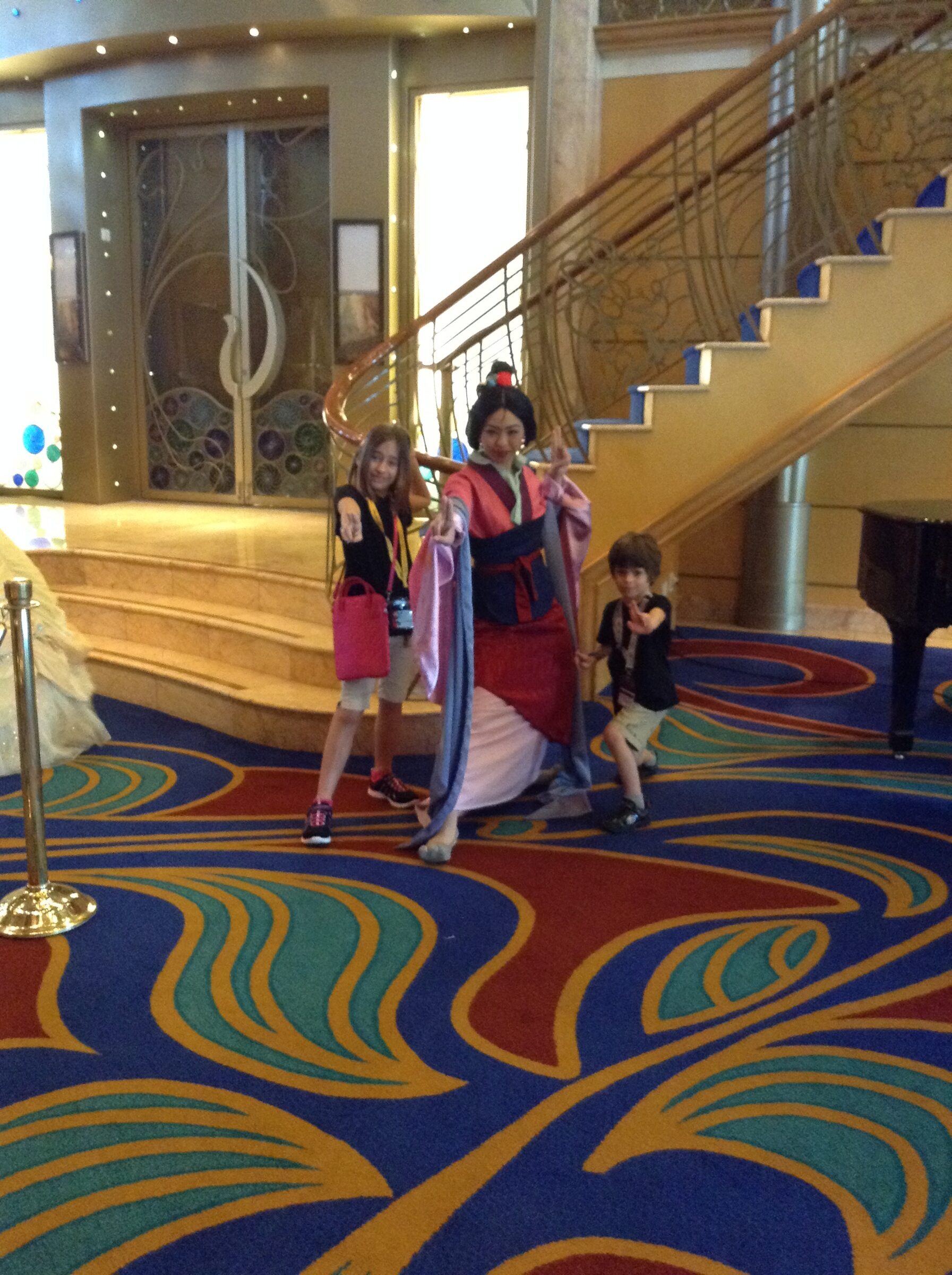 Lisa and Thomas with Mulan