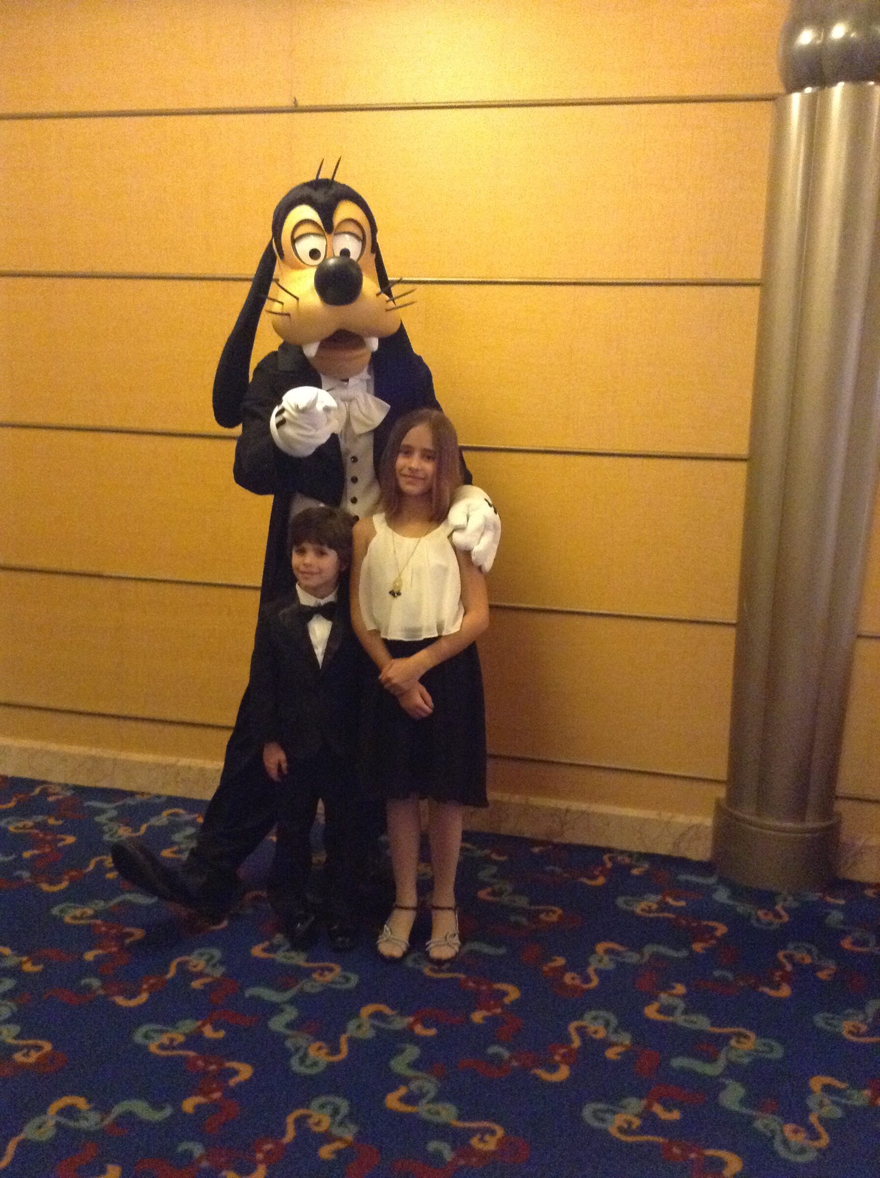 Lisa and Thomas with Goofy on Formal Night