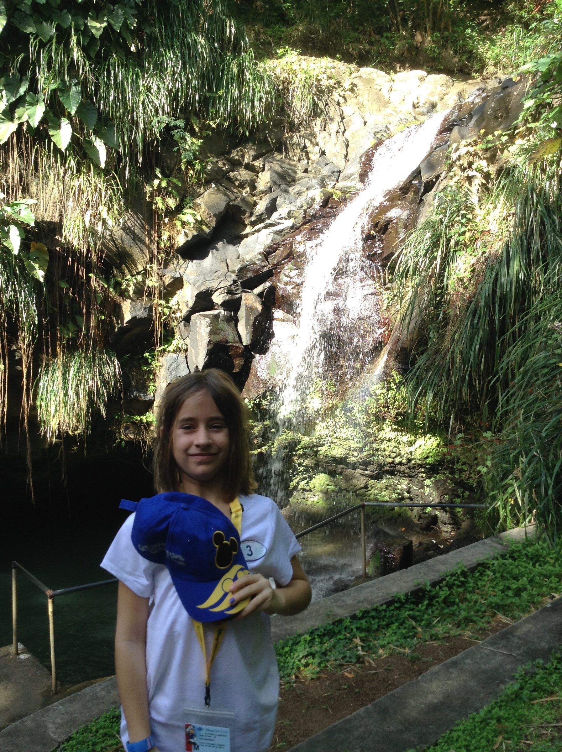 Lisa at the foot of Annandale Falls
