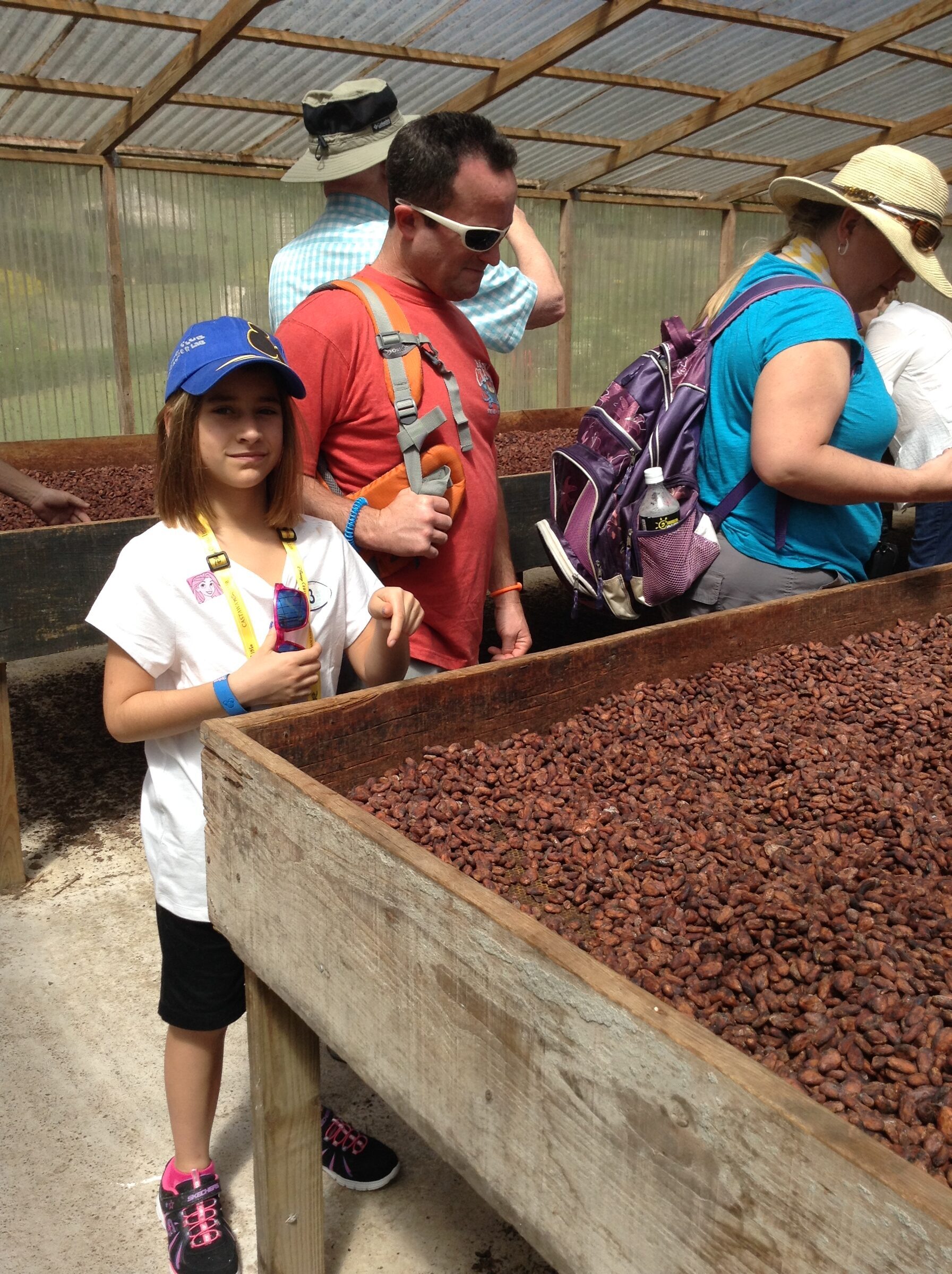 Lisa checking out the drying beds