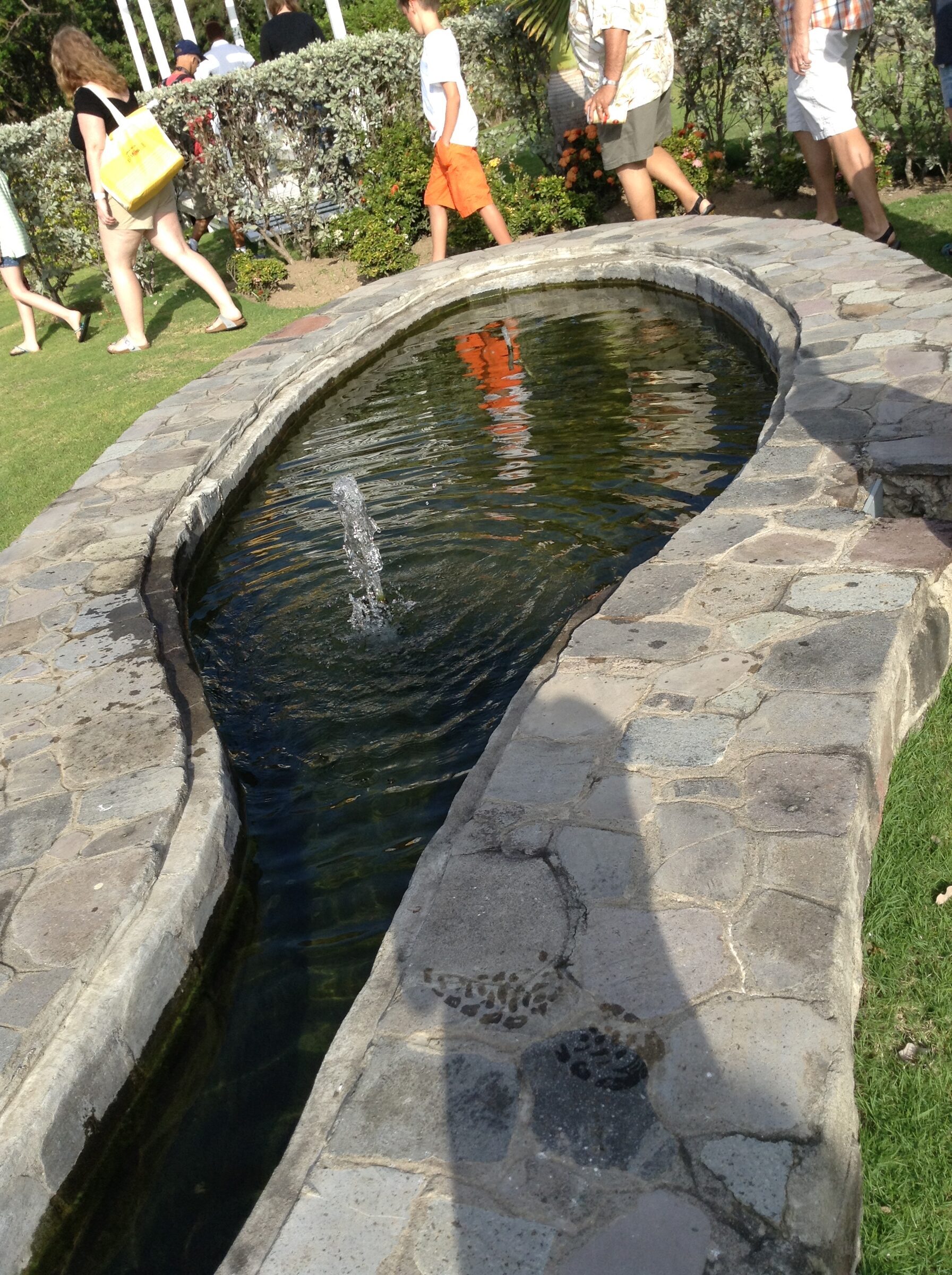 The water feature at Fairview Great House