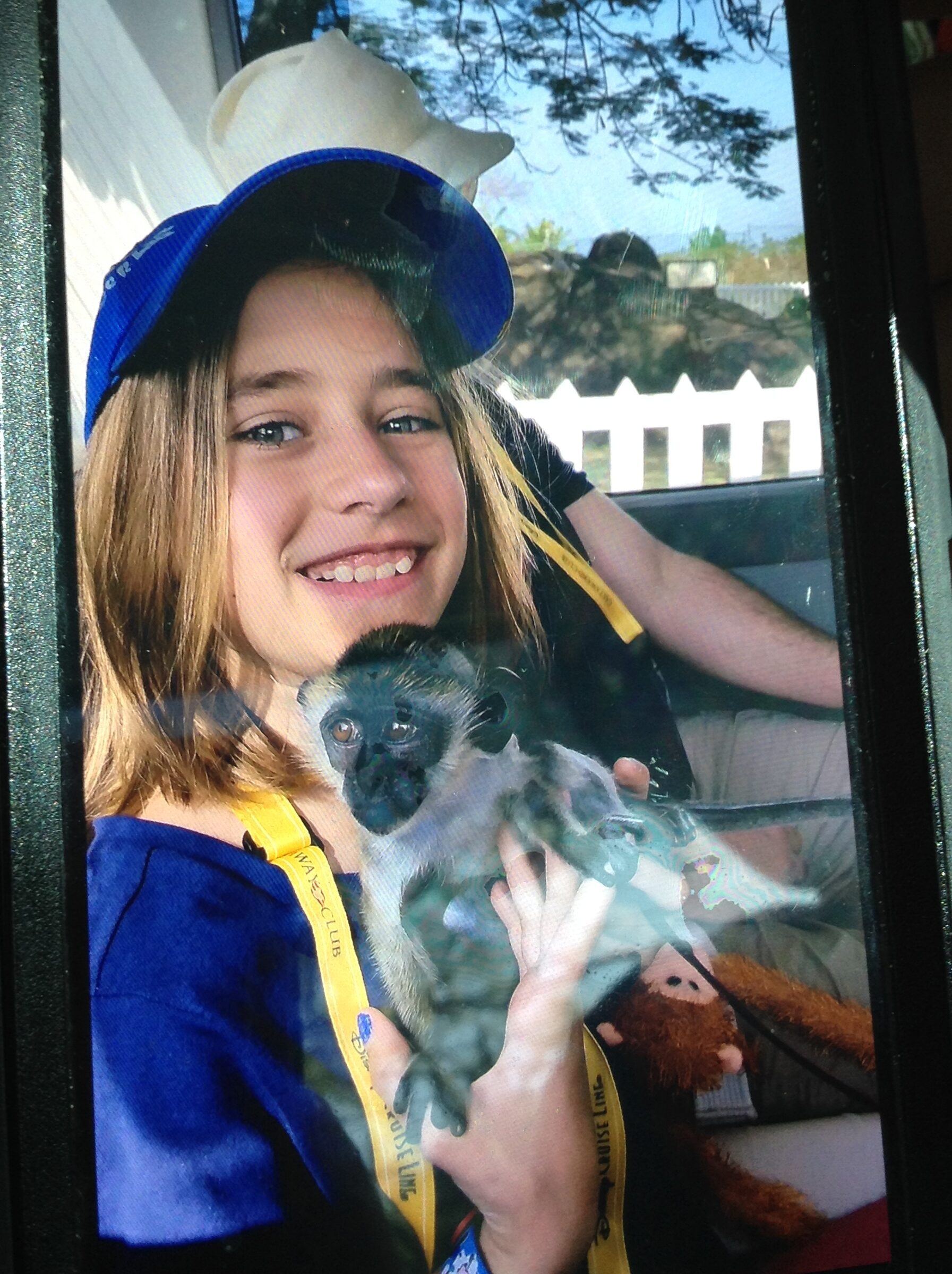Lisa holding the monkey