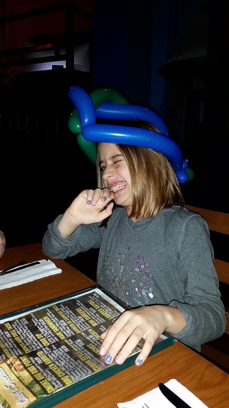 Lisa's balloon hat from Senor Frog's