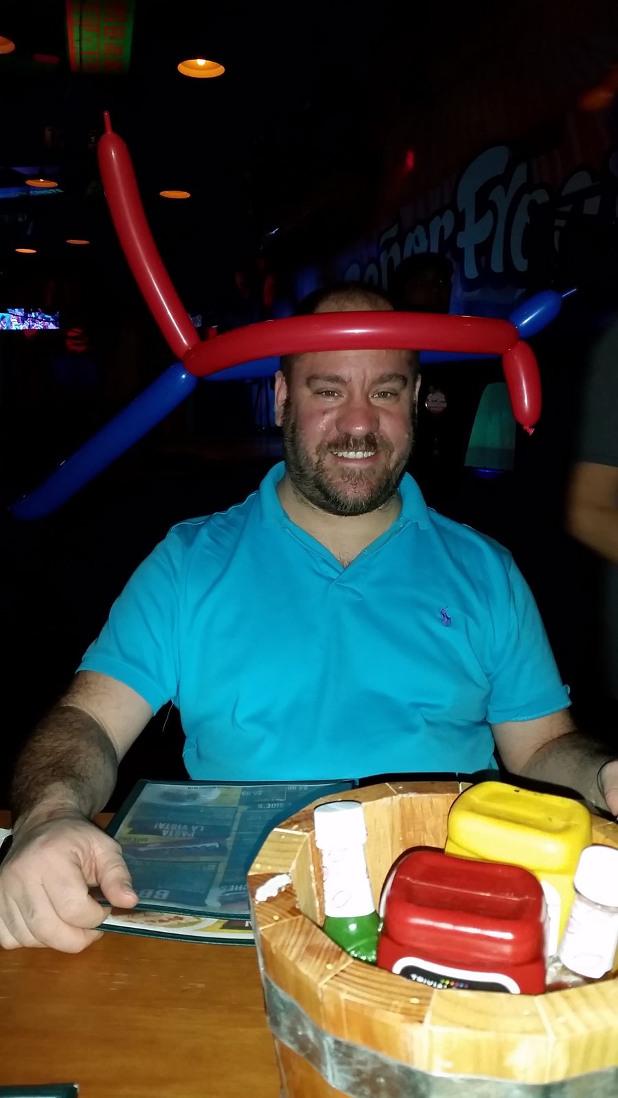 Michael's balloon hat from Senor Frog's