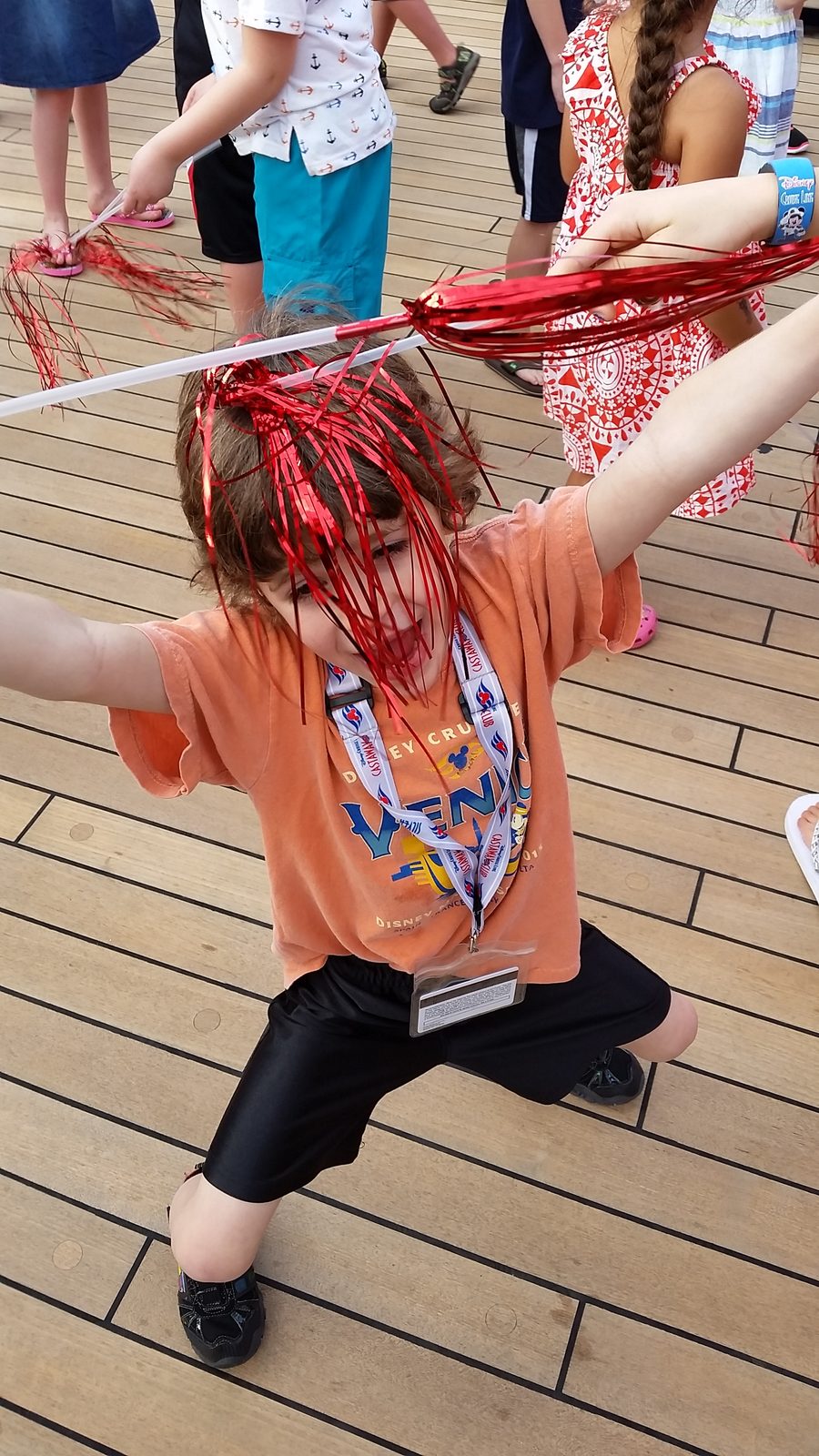 Streamers flying at the Adventures Away deck party