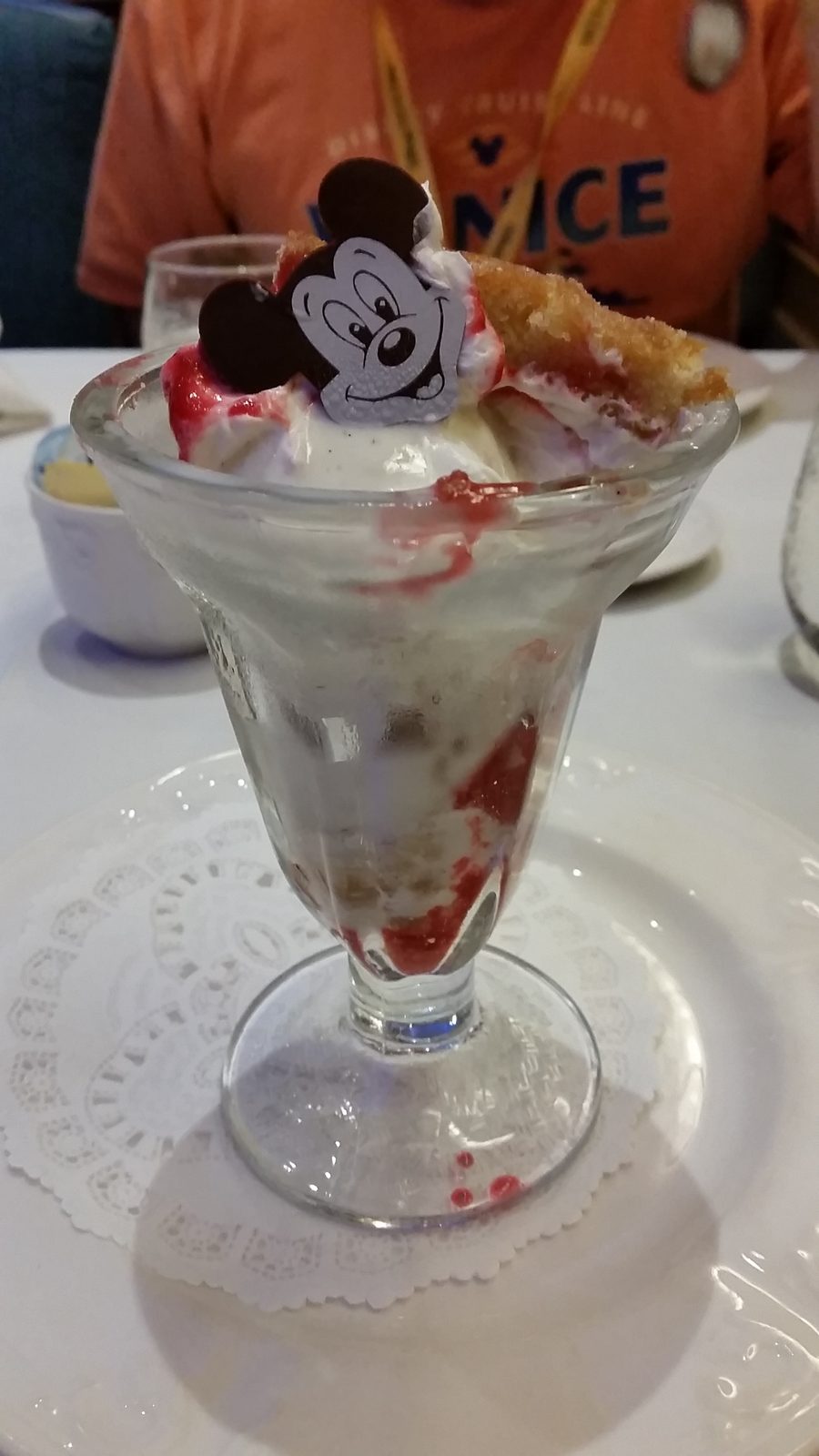 Mickey sundae on the Disney Wonder