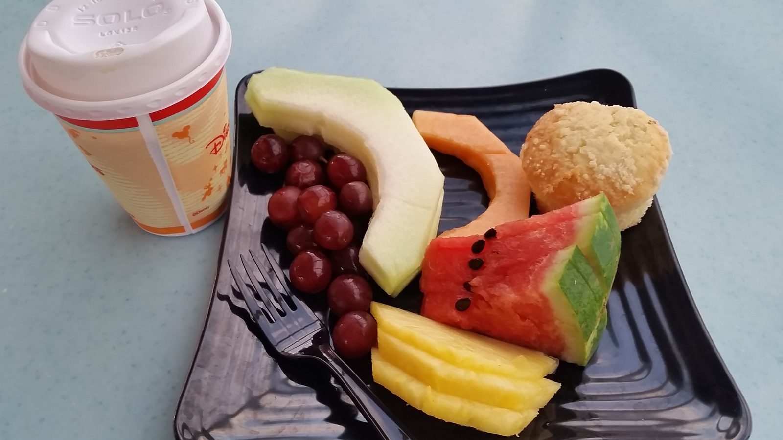 Fruit and coffee at breakfast on the Wonder
