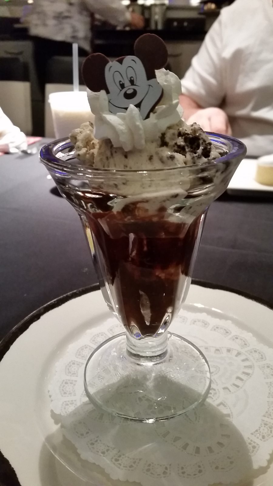 Chocolate sundae on the Disney Wonder