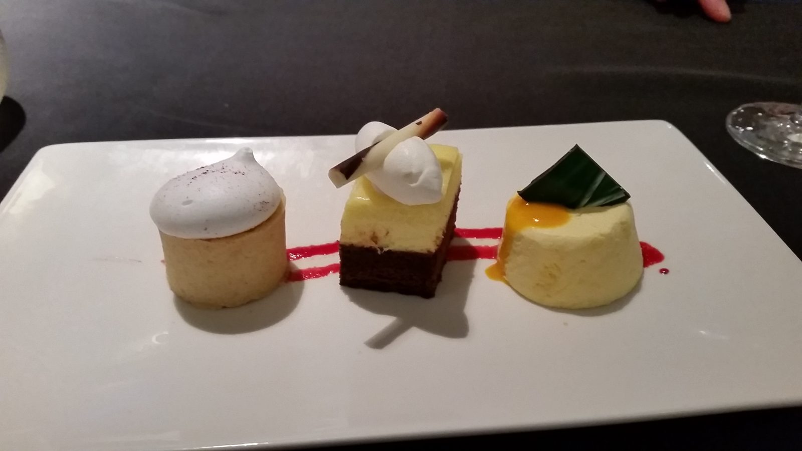 Dessert trio at dinner on the Wonder