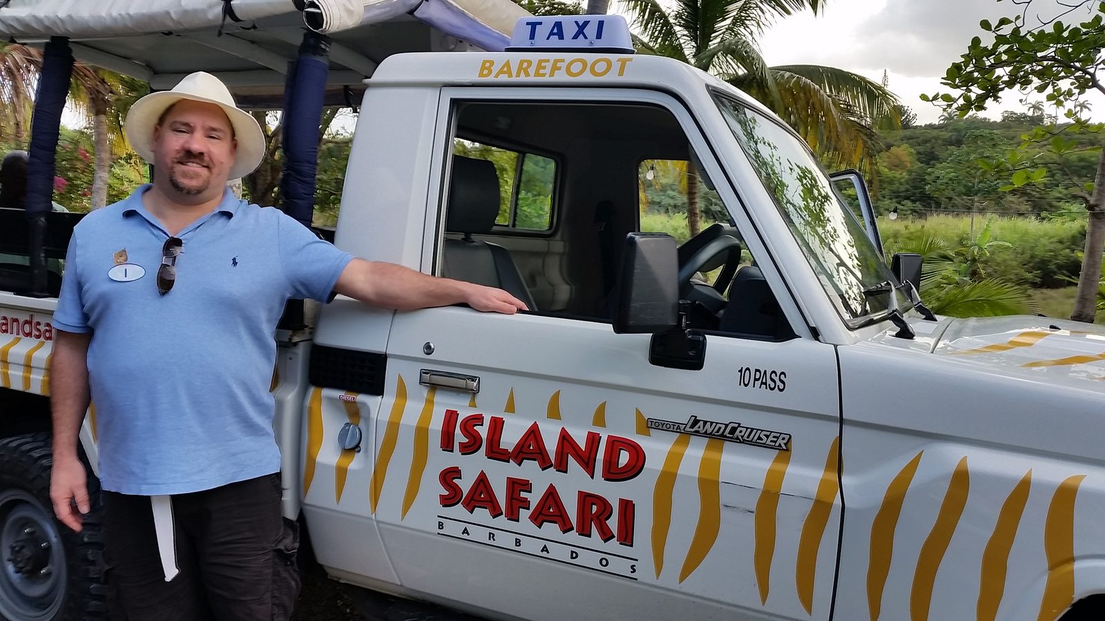 Michael by the Island Safari truck in Barbados