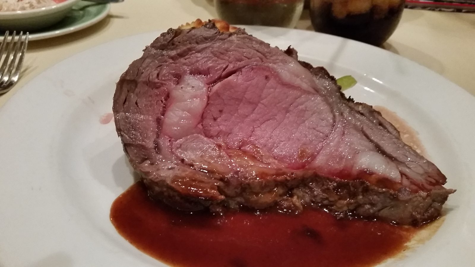 Prime rib at dinner on the Wonder