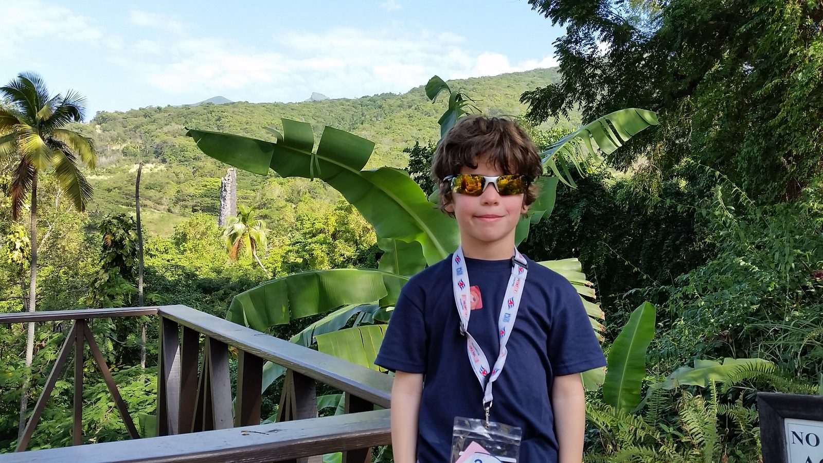 Thomas at the lookout at Romney Gardens
