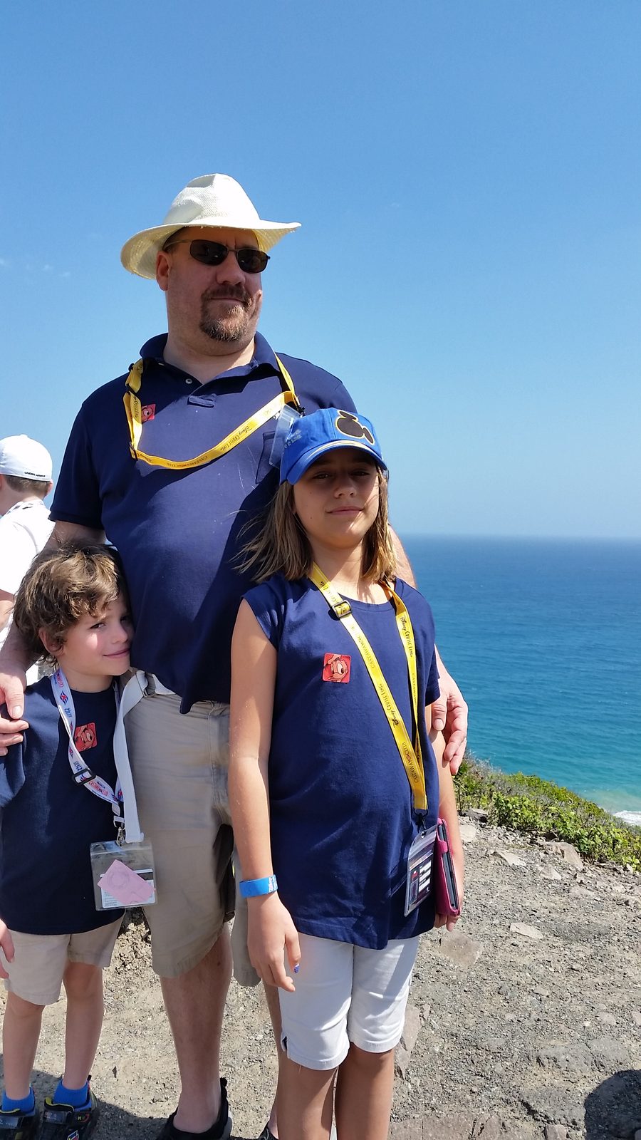 Thomas, Michael and Lisa on a hilltop in St. Kitts