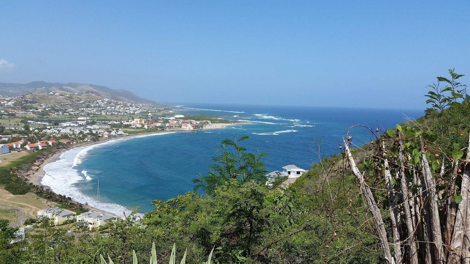 The St. Kitts coast from the hilltop