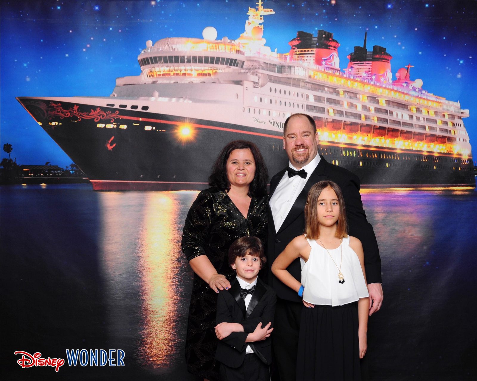 All four of us dressed up for Formal Night