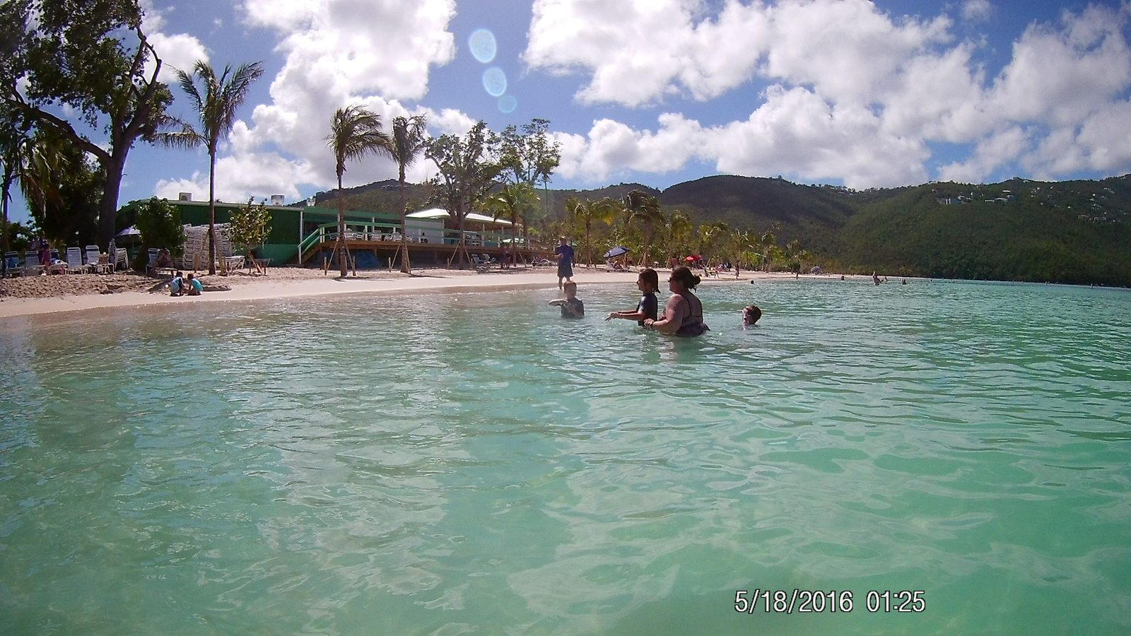 The roped-off swim cove at Jolly Beach