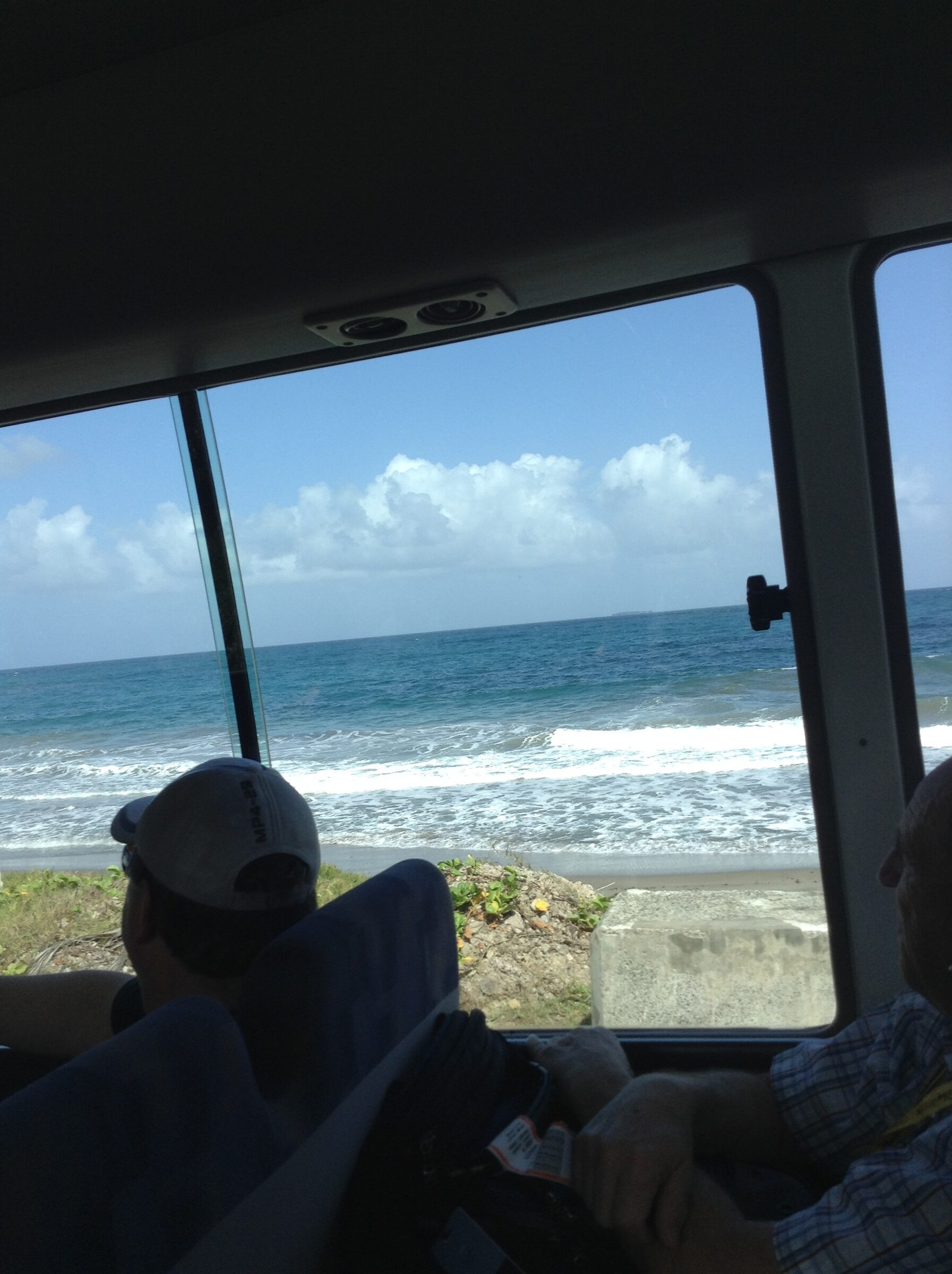 The coastline from the bus