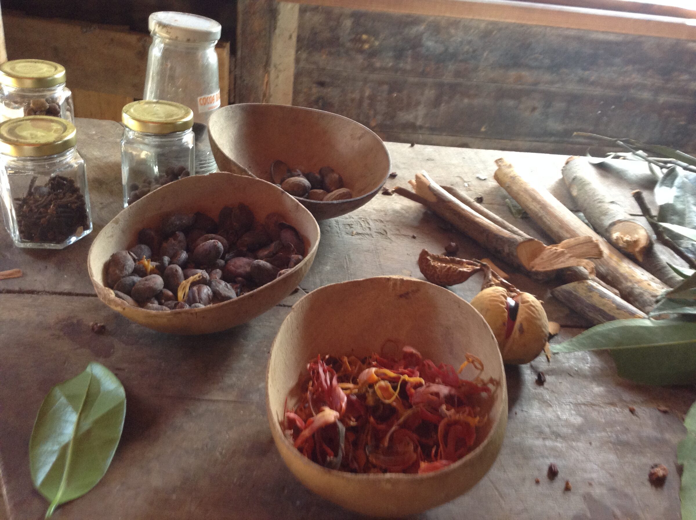 Bowls of spices at Dougaldston