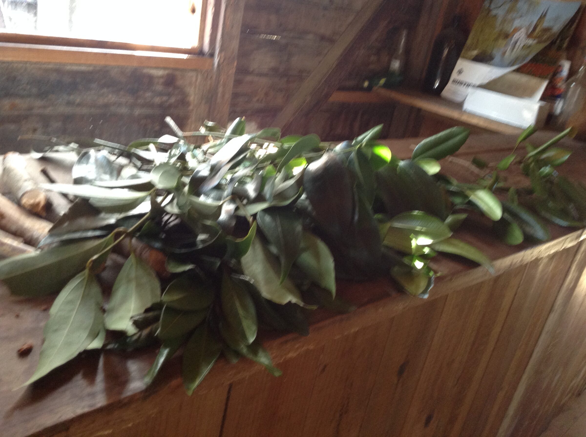 Leaves drying at Dougaldston Spice Estate