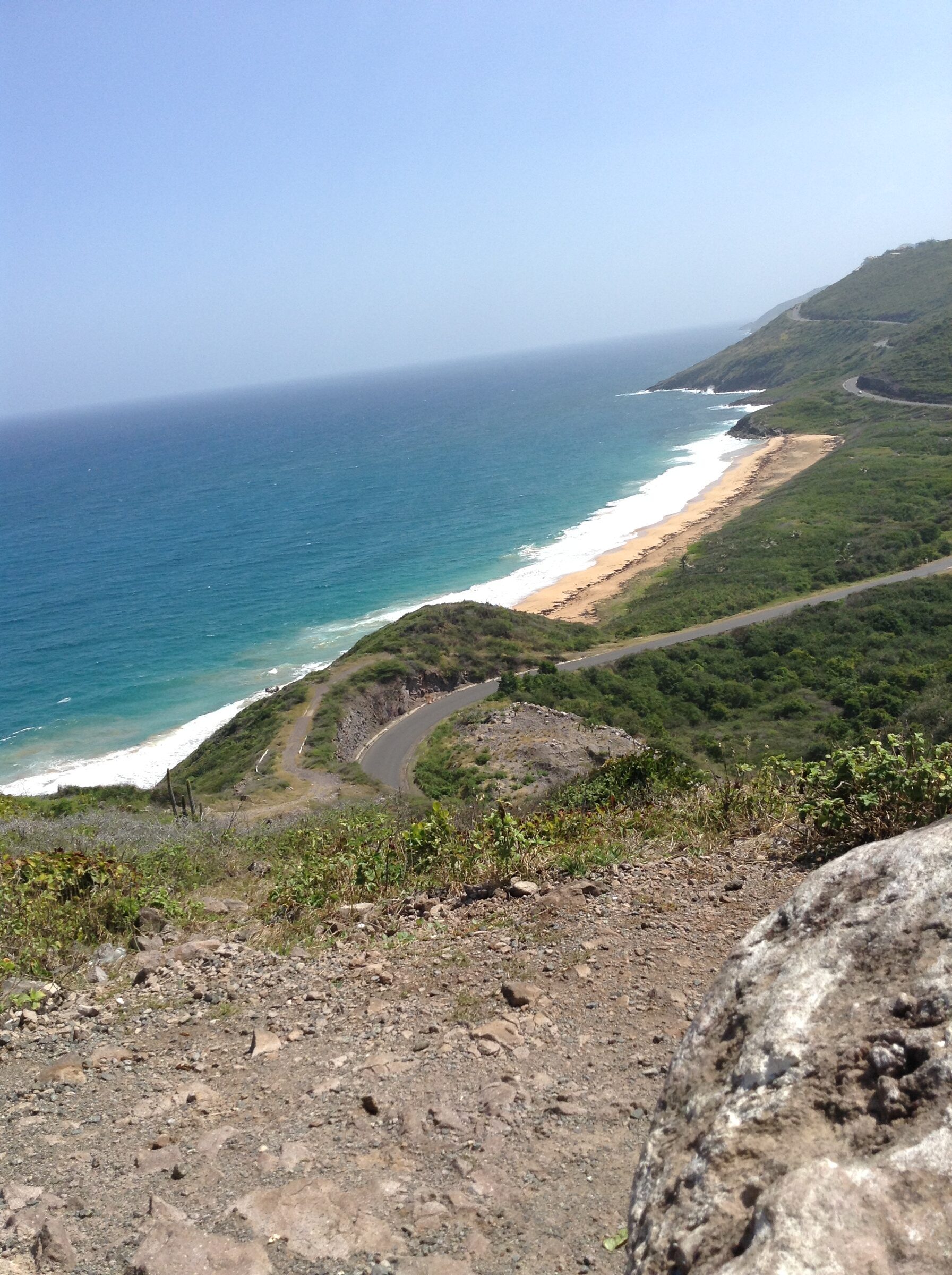The coastline of St. Kitts