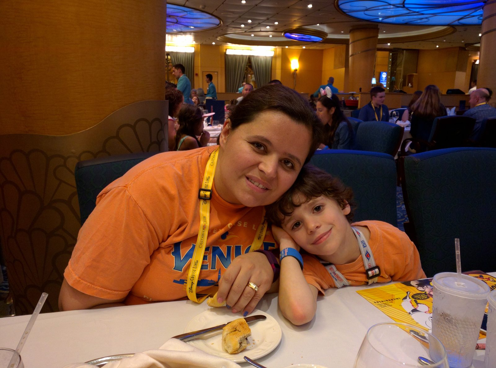 Kathy and Thomas at dinner