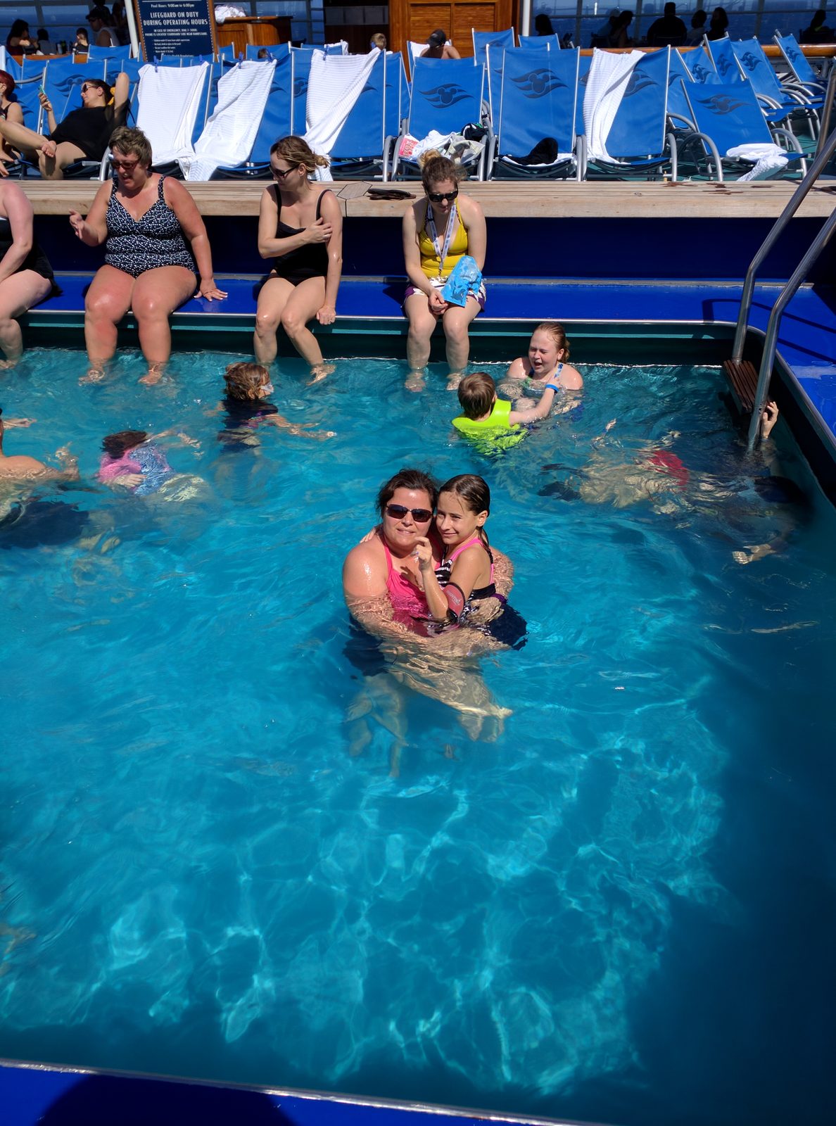 Kathy and Lisa in the pool on the Wonder