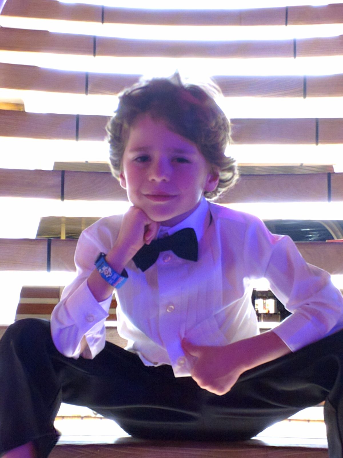 Thomas in his tuxedo on the Wonder