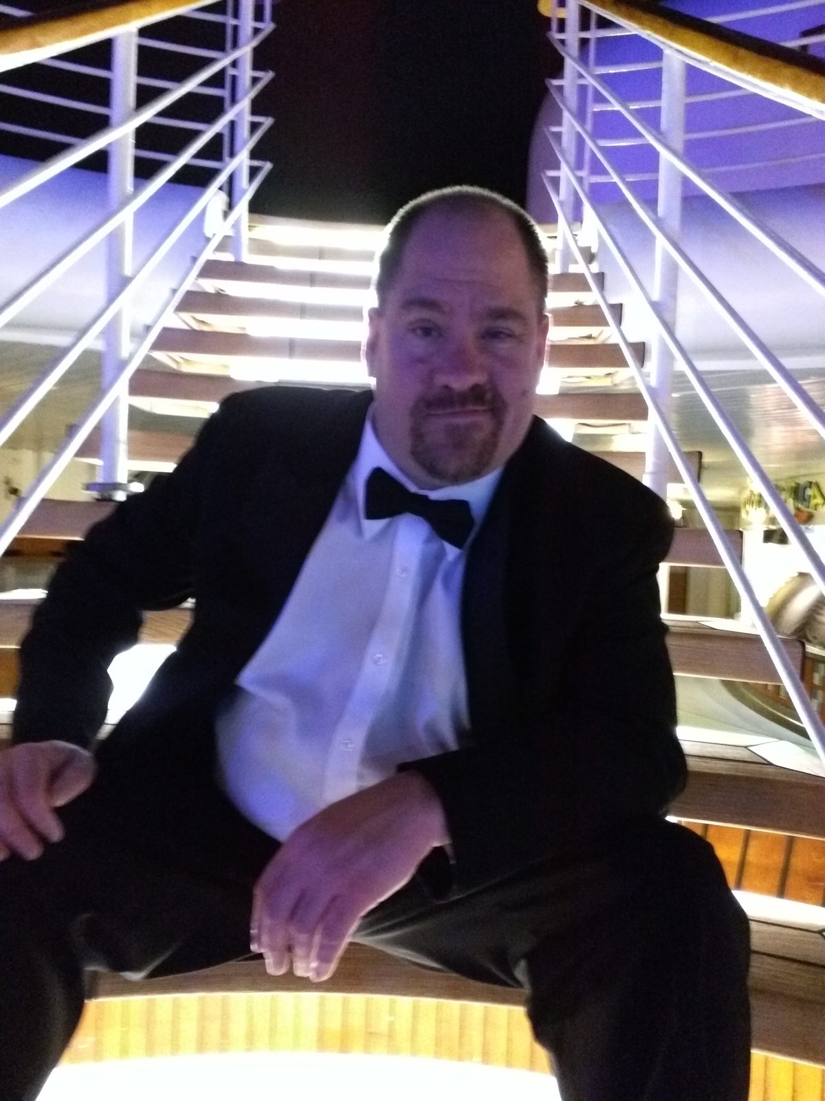 Michael on the stairs on Formal Night