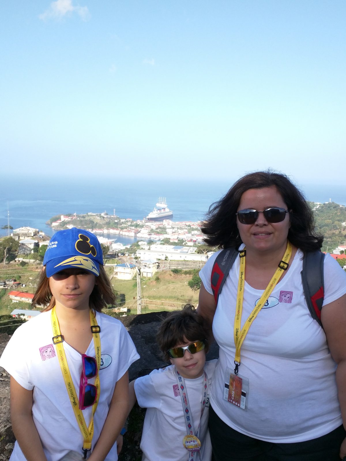 Lisa, Thomas and Kathy at Fort Frederick above the harbor