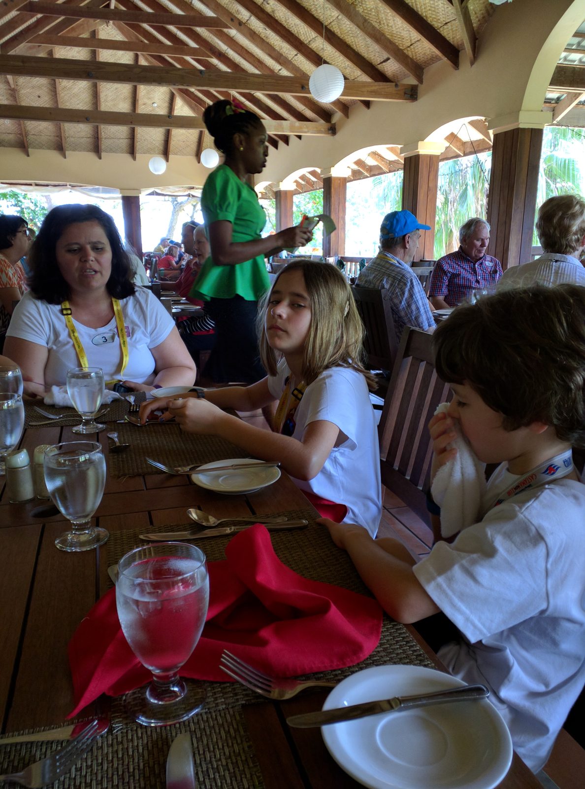 Kathy, Lisa and Thomas at lunch at Belmont Estate
