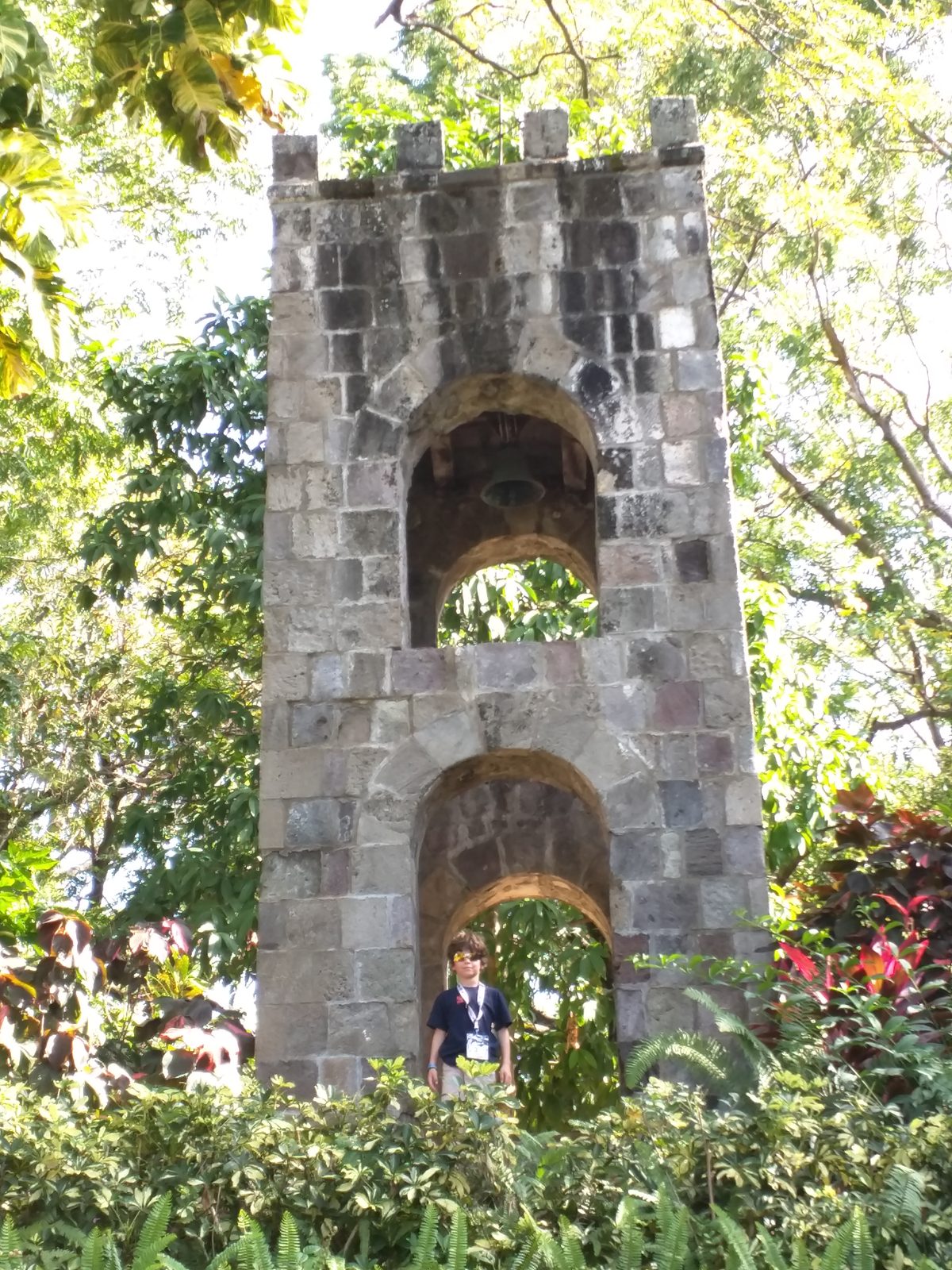 Bell tower in the gardens in St. Kitts