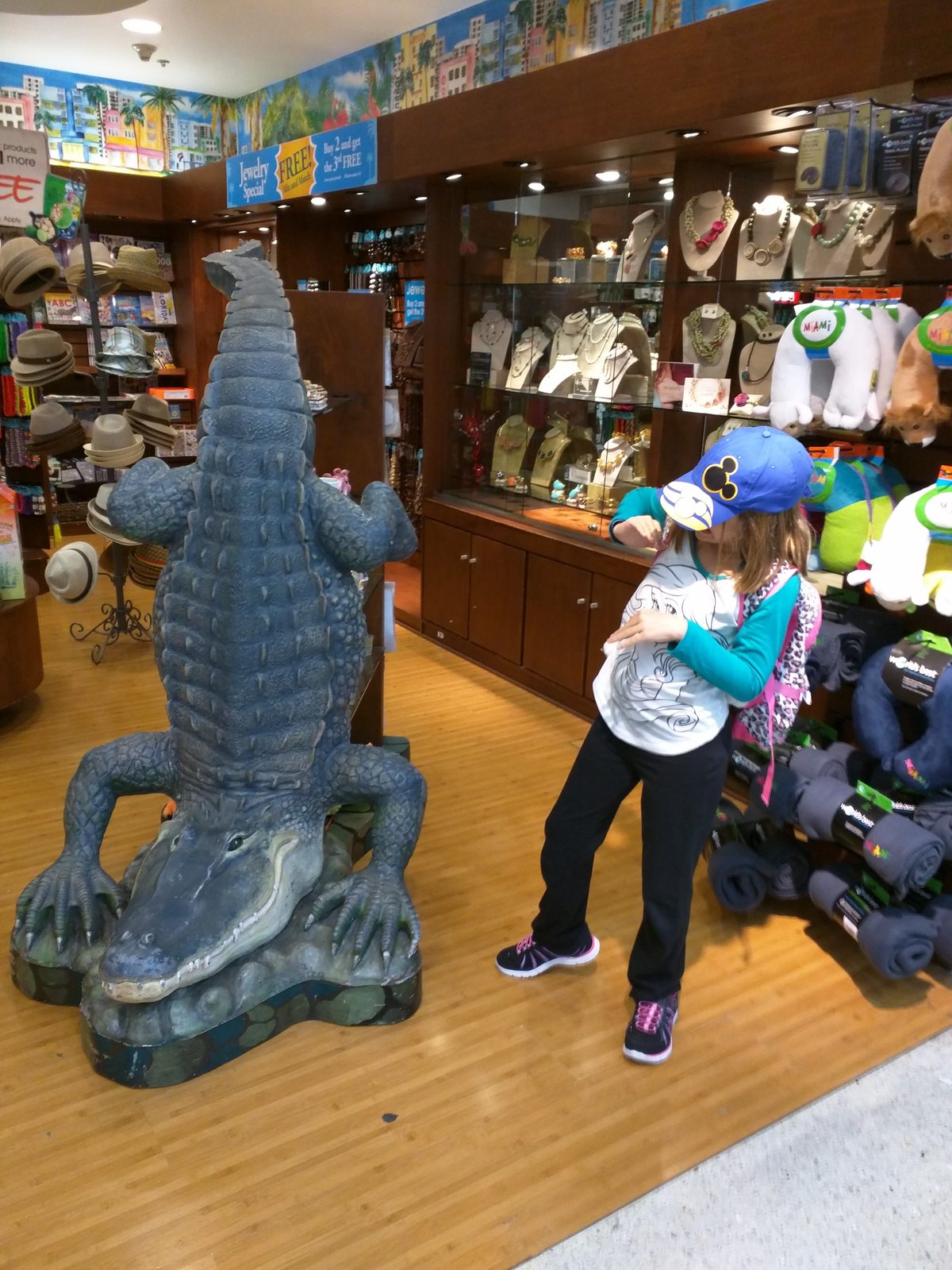 Lisa and Thomas at the Miami airport alligator