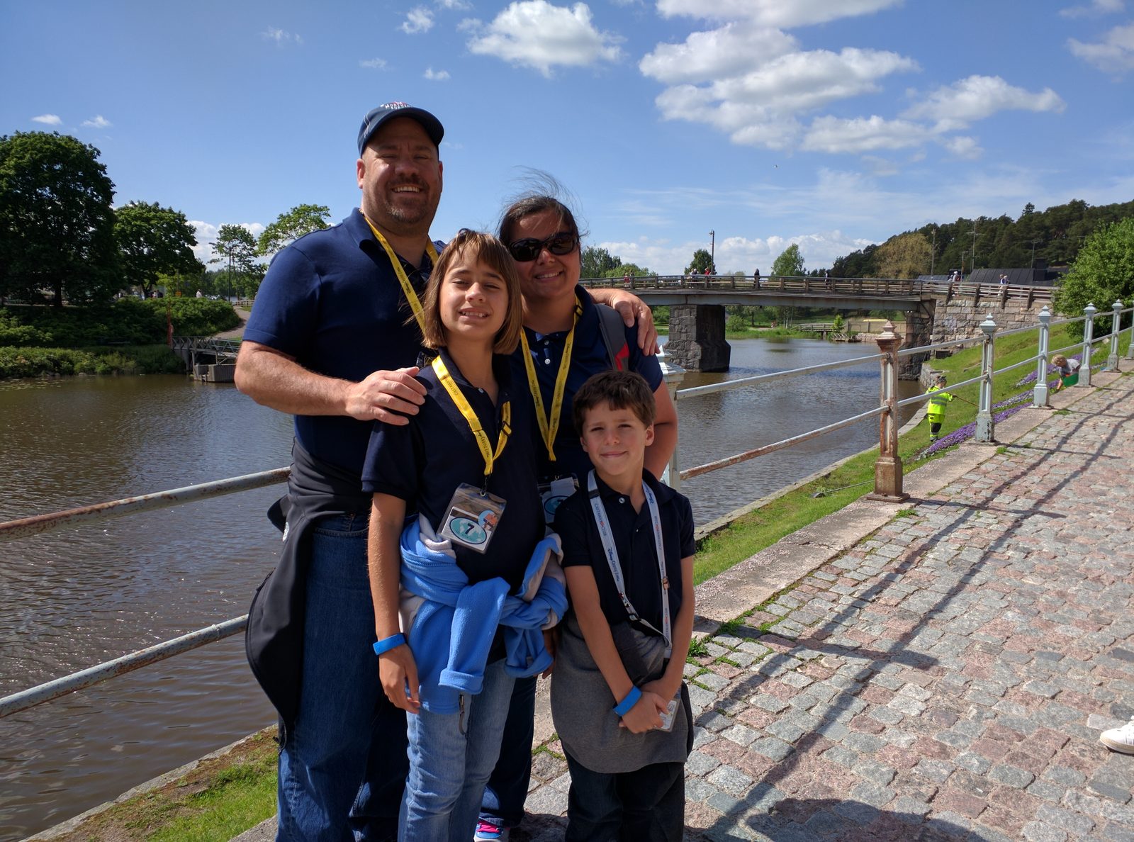Our family photo on Porvoo's riverside path