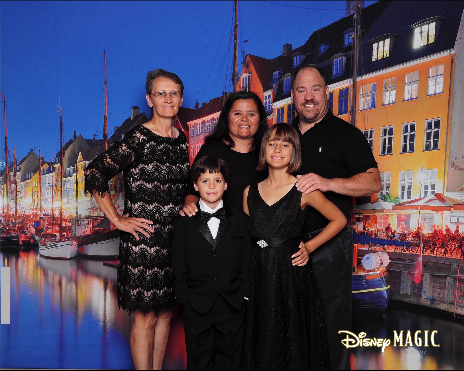 Our formal night photo with the Nyhavn backdrop