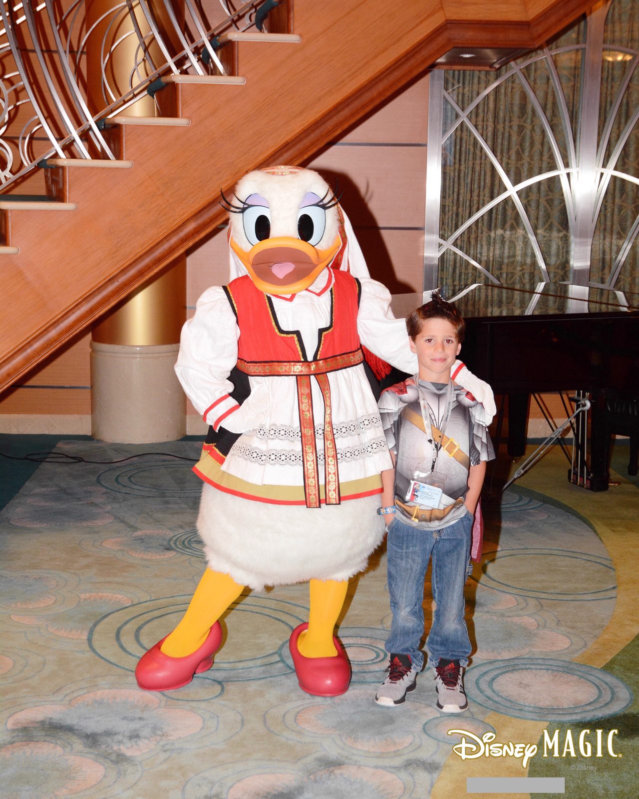 Thomas poses with Daisy Duck