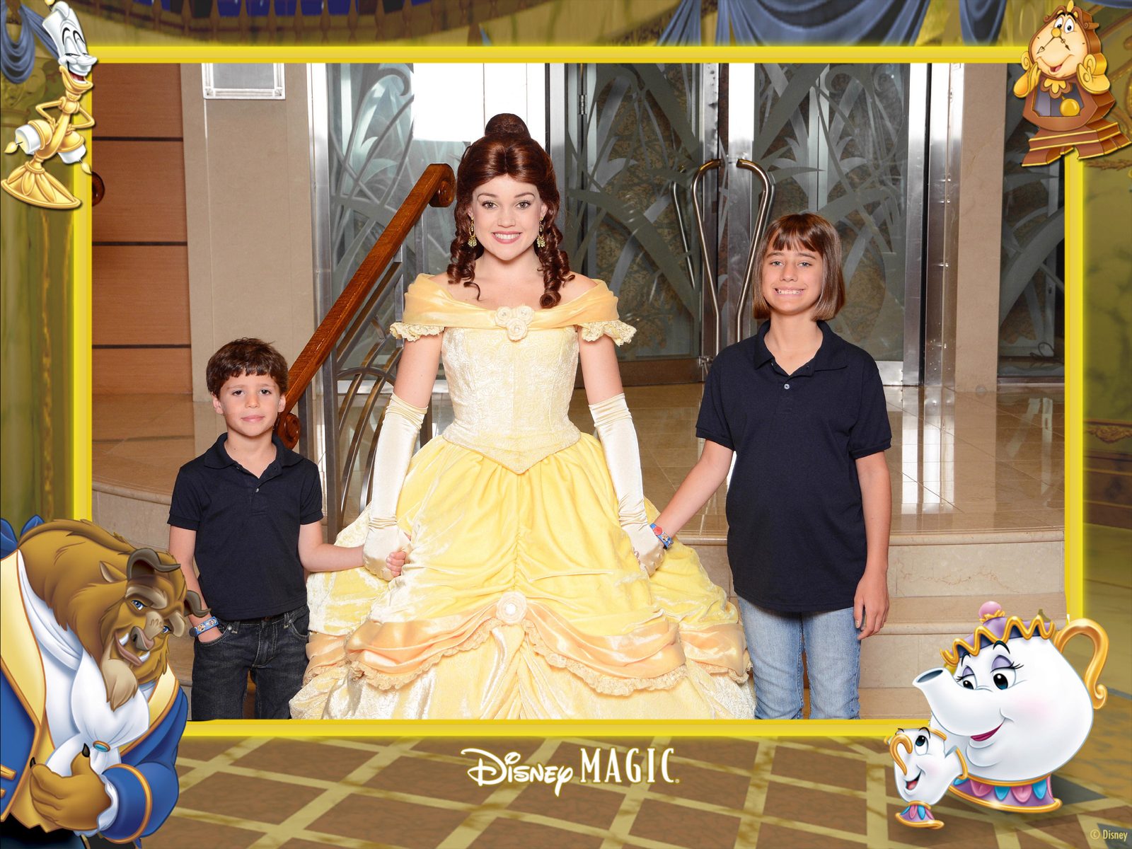 Thomas, Belle and Lisa in the Lobby Atrium