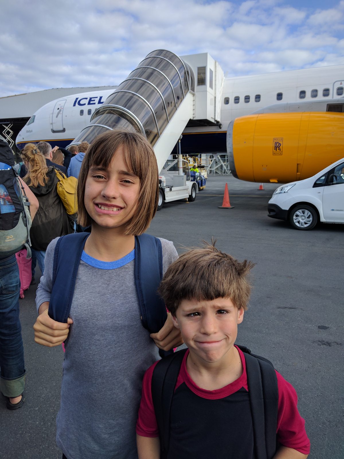 Lisa and Thomas boarding at Keflavik for Copenhagen